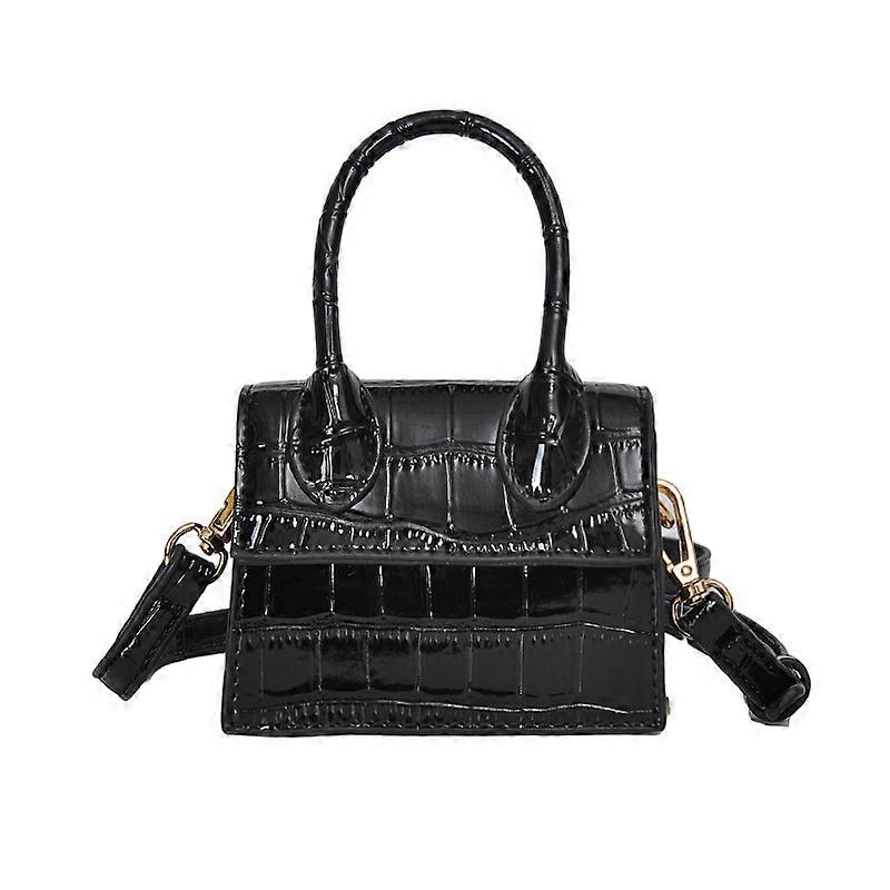 Mini borsa da donna, coccodrillo mini borsa nera