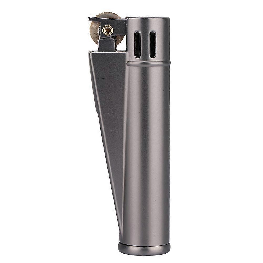 Portable Windproof Slim Refillable Cigarette Lighter Wheel Flint Lighter (Matt Black)