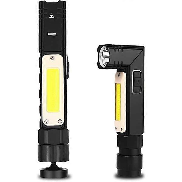1000 Lux Rechargeable LED Flashlight, 5 Modes, 90 Collapsible Work Light with MagnetBase
