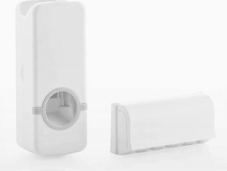 Toothpaste Dispenser with Toothbrush Holder