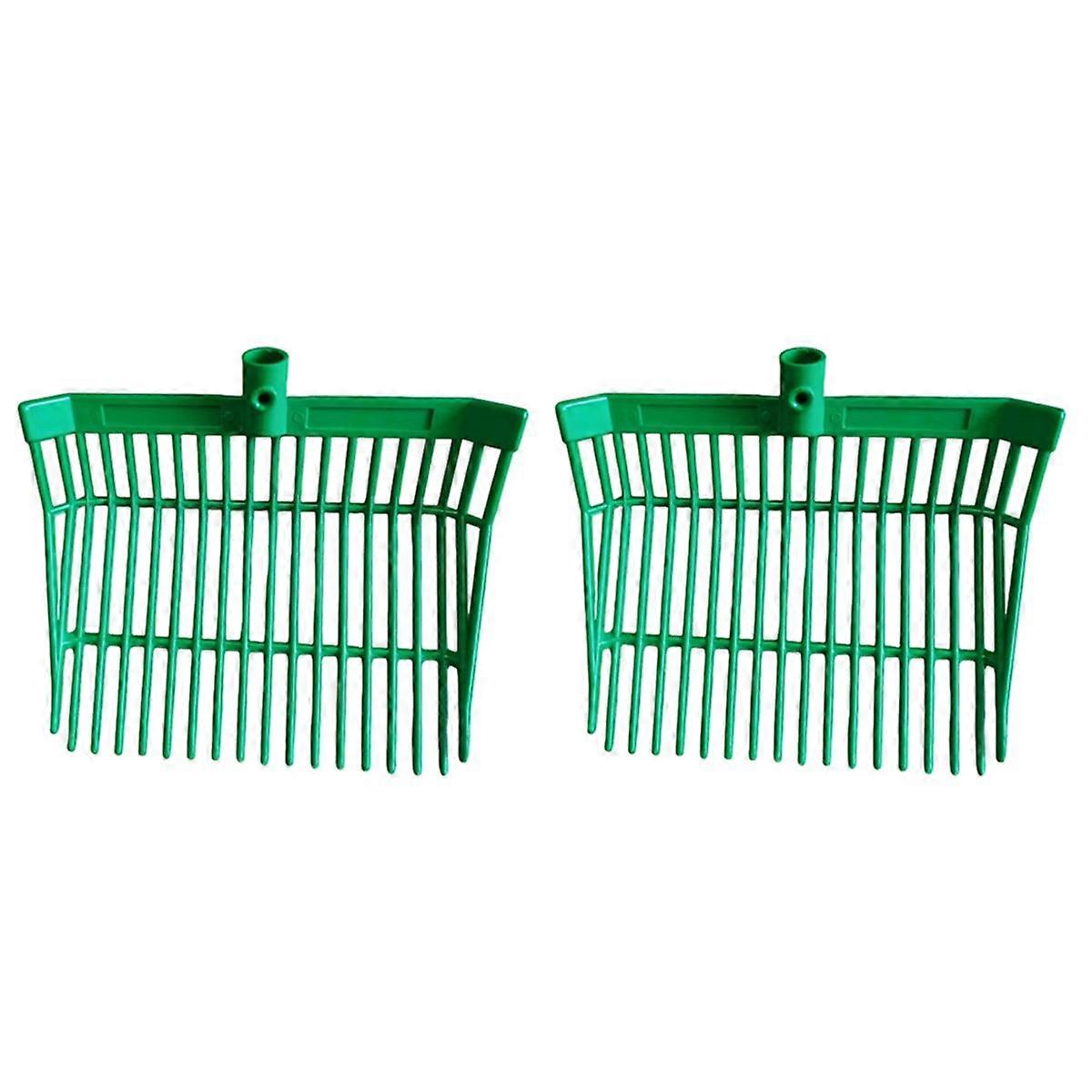 Manure Fork Replacement , Pitchfork , Horse Manure Rake, for Picking Up Manure, Stable Waste Removal,Green,2pcs
