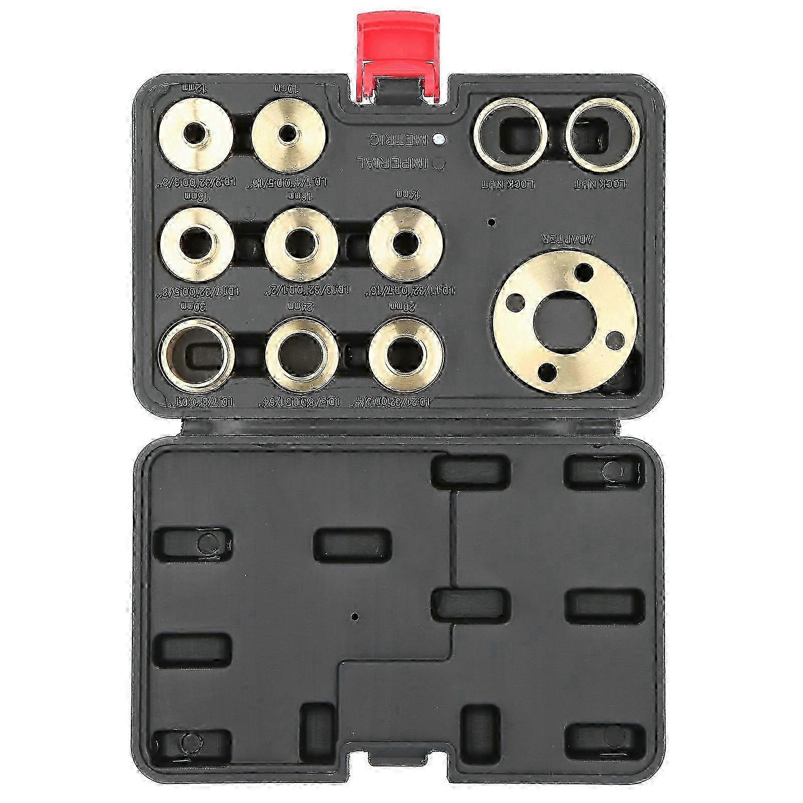 11Pcs/Set Brass Template Router Guides Kit with Lock Nut Adapter Router Accessory