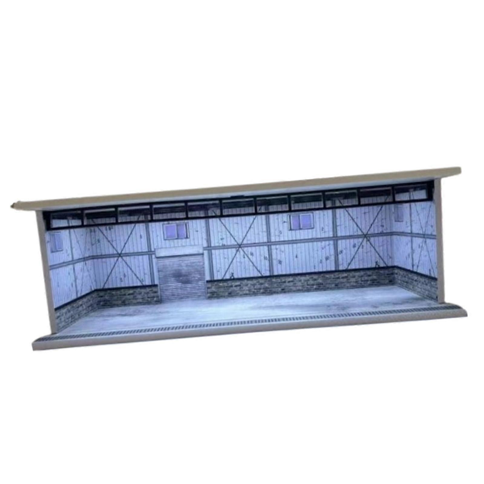 1/64 Diorama Car Display Case with Lights Layout Model Car Garage Home Decor
