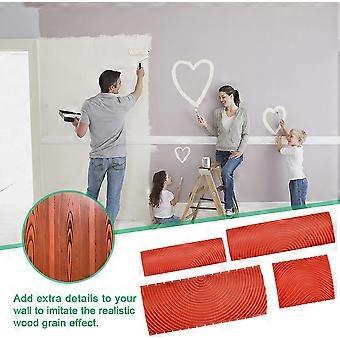 Tufting Gun Kit Complet Outils De Grain De Bois, 4Pcs Outils De Peinture De Rouleau Peinture Pour Bois