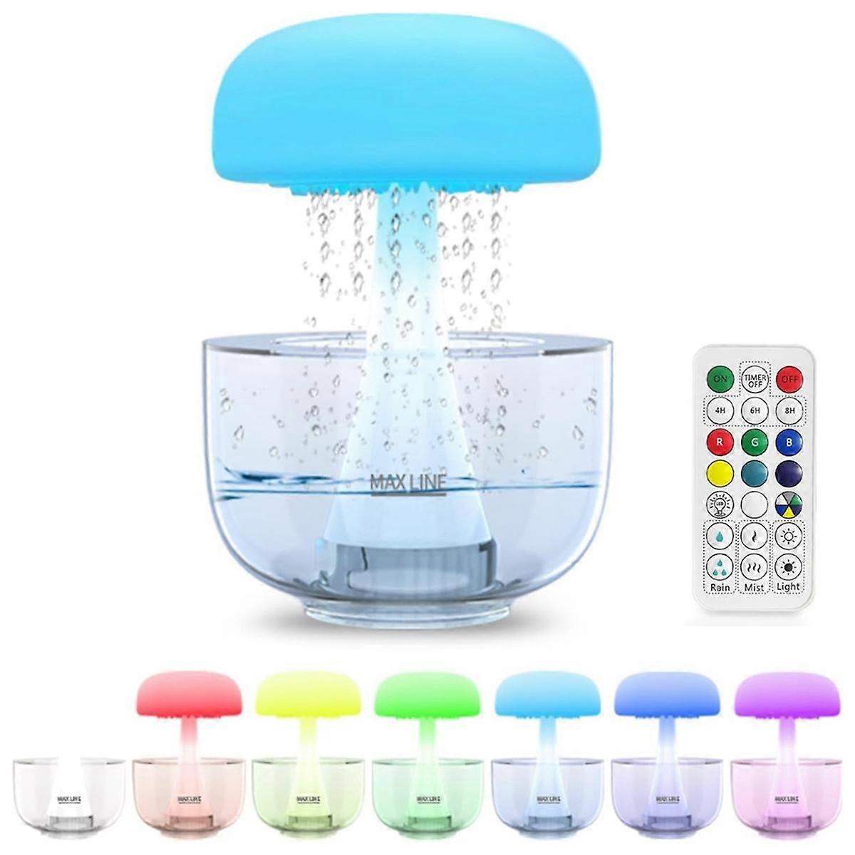 Cloud Rain Humidifier Water Drip ,Cloud Rain Aromatherapy Essential Oil Diffuser with 7 Colors LED Light for Home Office