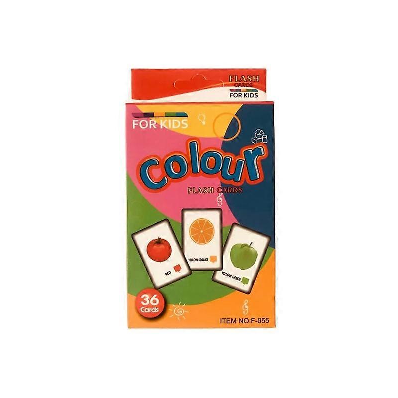 36pcs /Box Kinder Englische Wortkarten C3 Farbe