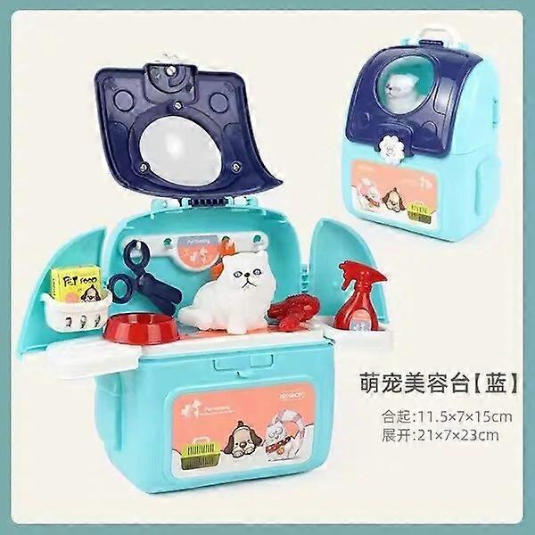 Mini Portable Pretend Play Kids Toys Simulation Tool Pet Set Playing Workbench Small Size Plastic Storage Box