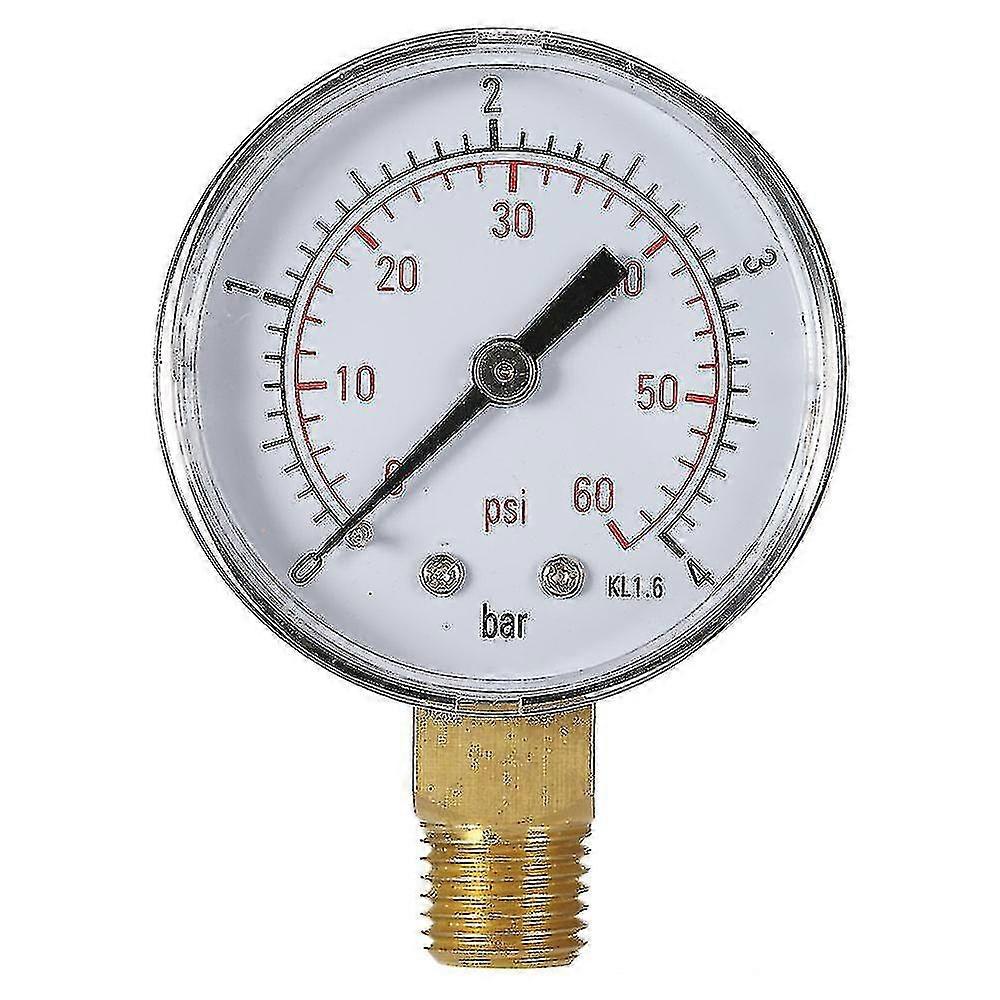 50mm 0~60psi 0~4bar Pool Filter Water Pressure Dial Hydraulic Pressure Gauge Meter Manometer 1/4" Npt Thread