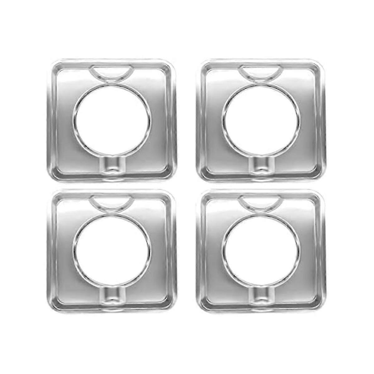 Sgp-400 4 Pack Chrome Square Gas Range Pan Directly Replaces 786333, Ap6011553, Ps11744751 Silver