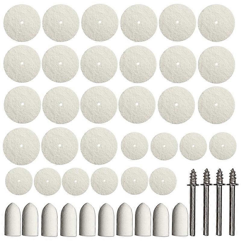 64Pcs Felt Polishing Buffing Grinding Pad for Mixed Set for Plastic Glass Metal Jewelry