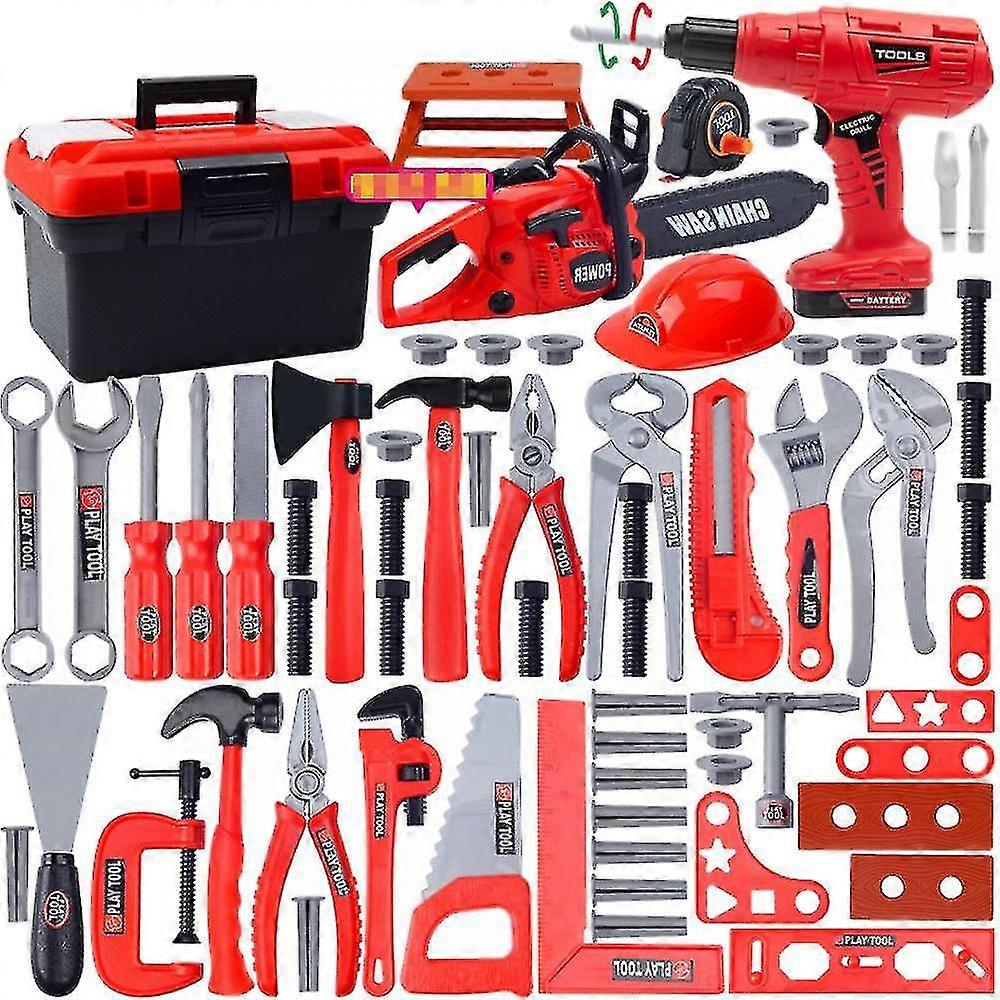 Kids Tool Set With Electric Toy Chainsaw Jigsaw Toy Tools For Girl Kids Construct Pretend Play Tools Set Toddler Toys Playse