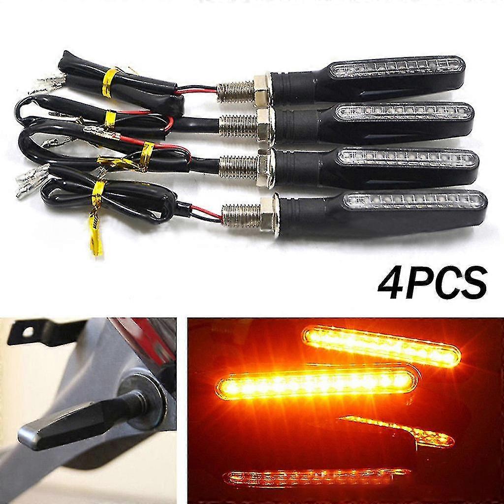 4pcs Motorcycle 12 Led Turn Signal Indicator Blinkers Light Amber (Ruipei)
