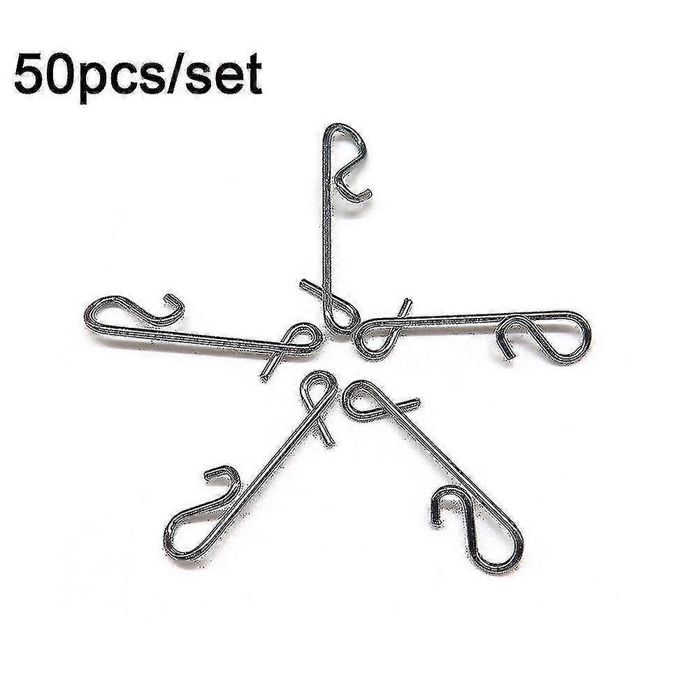 50 Pieces Portable Stainless Steel Stringing Tool Durable Hanging Fishing Hooks