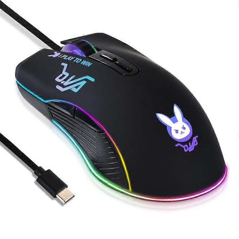 Portable Type C Gaming Mouse USB C Macro for Laptops, Smartphones, Tablets