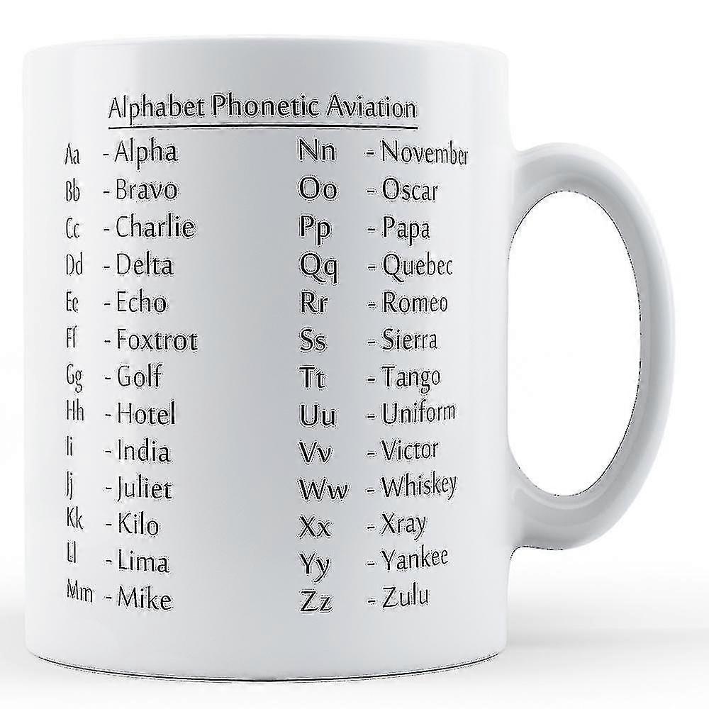 Alphabet Phonetic Aviation - Printed Mug