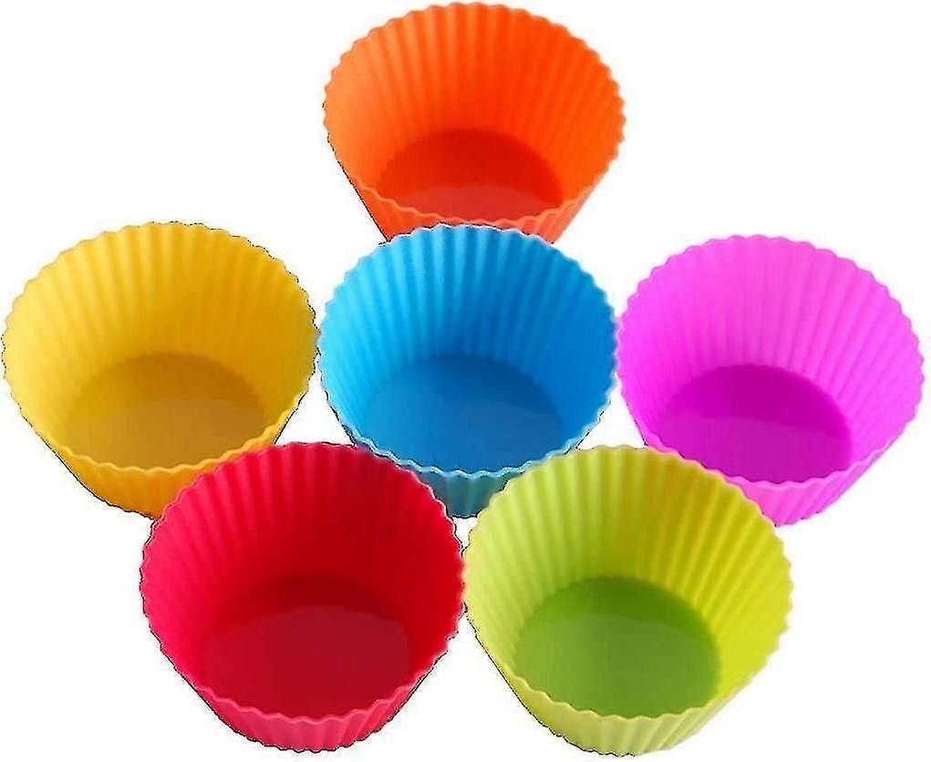 Cupcake Molds, 24 Pack Reusable Silicone Baking Cases Muffin Molds
