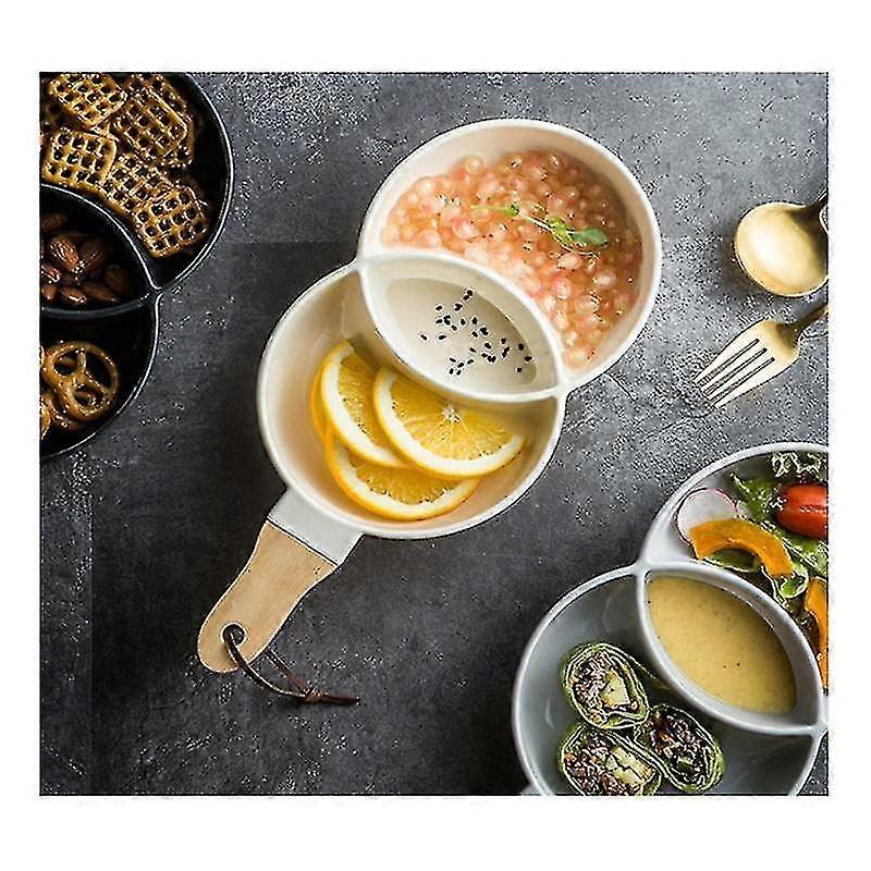 Keramik Gitter Snack Tablett Dessert Teller dunkelgrau