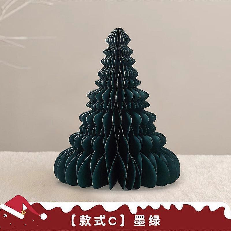 شجرة عيد الميلاد زخرفة ورقة قابلة للطي اليدوية DIY سطح المكتب مصغرة شجرة عيد الميلاد