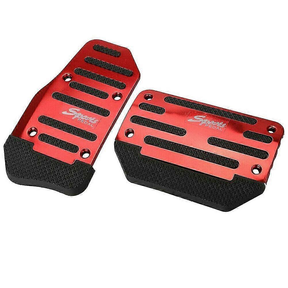 Universal Red Gas Accelerator Pedal And Brake Pedal Cover Foot Pad Non-slip For Automatic Transmissi