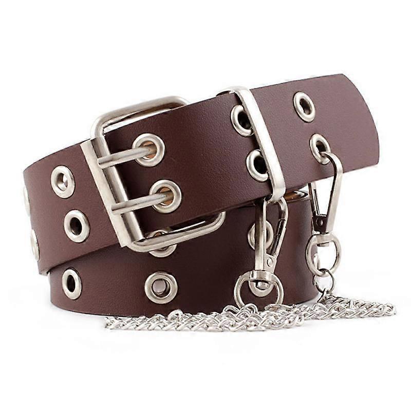 Női bőr öv Dupla soros lyukak öv Tartós sport dekorációs öv