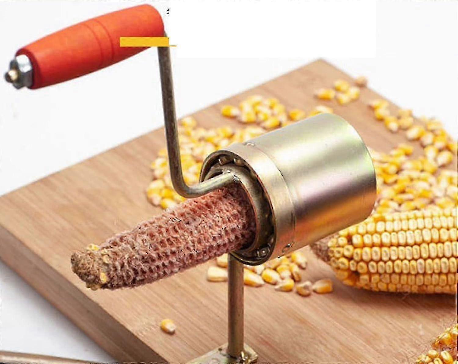 Dry Corn Sheller For Popcorn Hand Crank Corn Thresher Fixed On A Wooden Board Quick Corn Cob Stripper Tool For Farms And Families
