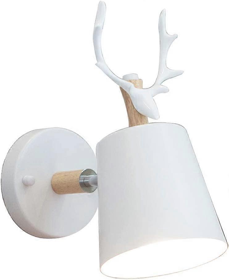 Creative Modern Wall Sconce E27 Nordic Deer Head Base(White)