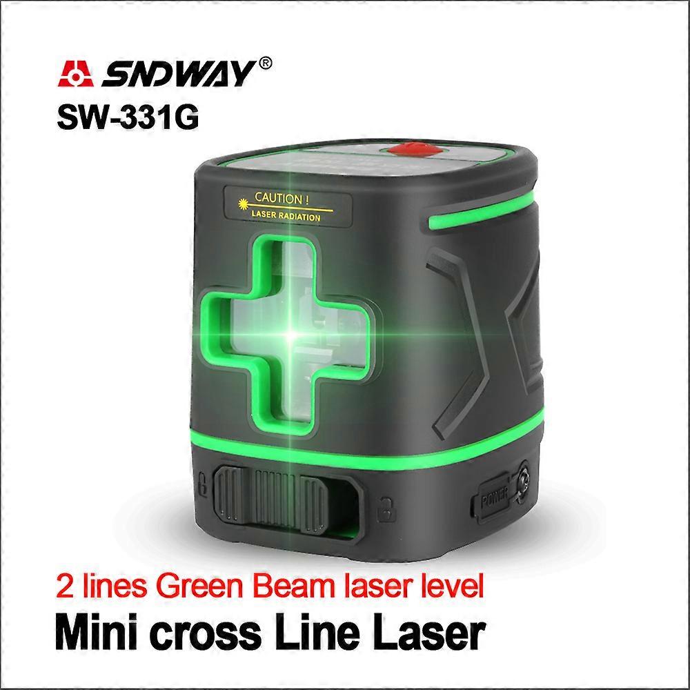 Laser Level 2 Linien 360 Grad wiederaufladbare Batterie Green Beam Selbstnivellierender Nivellierungslaser 3D Rotation Vertikal Horizontal