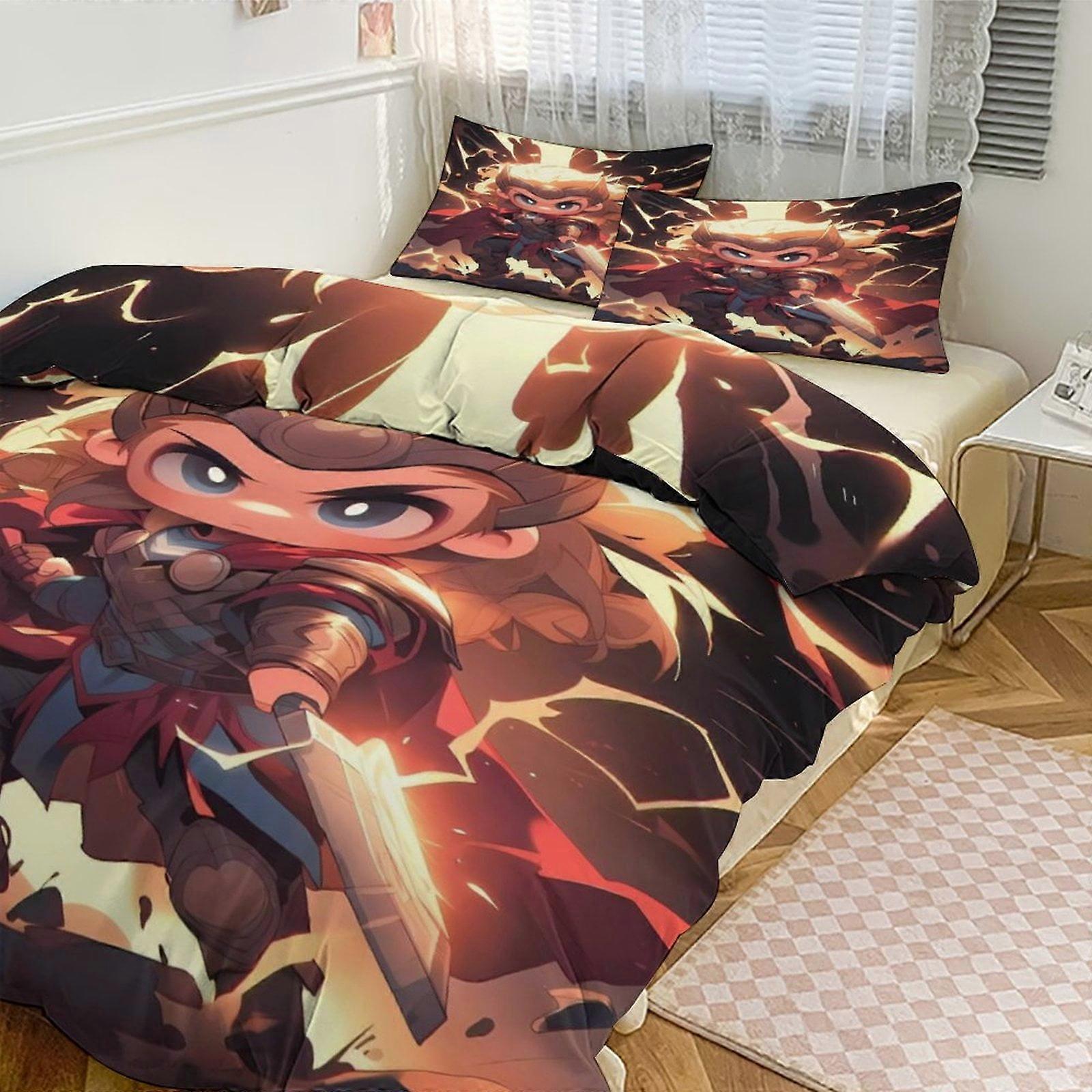v5682 Lakan Sängkläder Avengers Panther Blue Tribe Super Soft Barn 3 delar sängkläder set - 1 Påslakan 2 Kudde Shams Lakan yuq5682