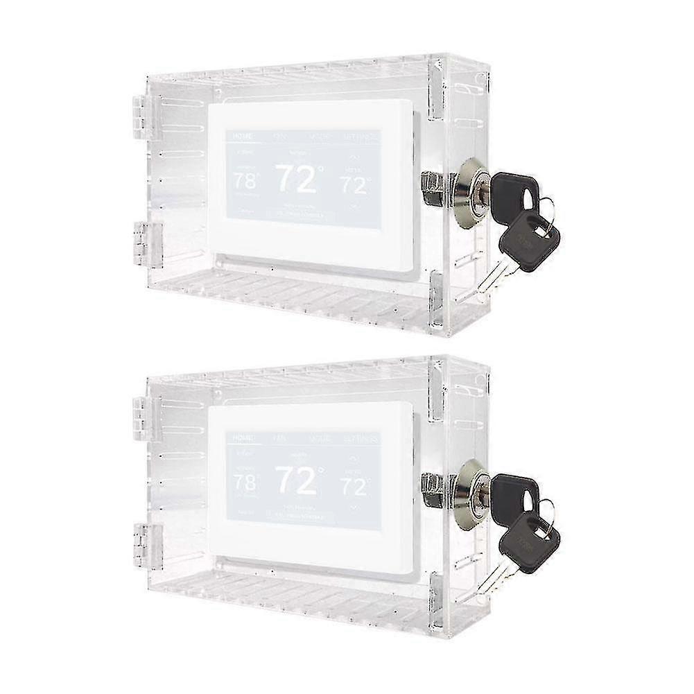 Universal Thermostat Lock Box With Key Transparent Large Protector Guard Cover