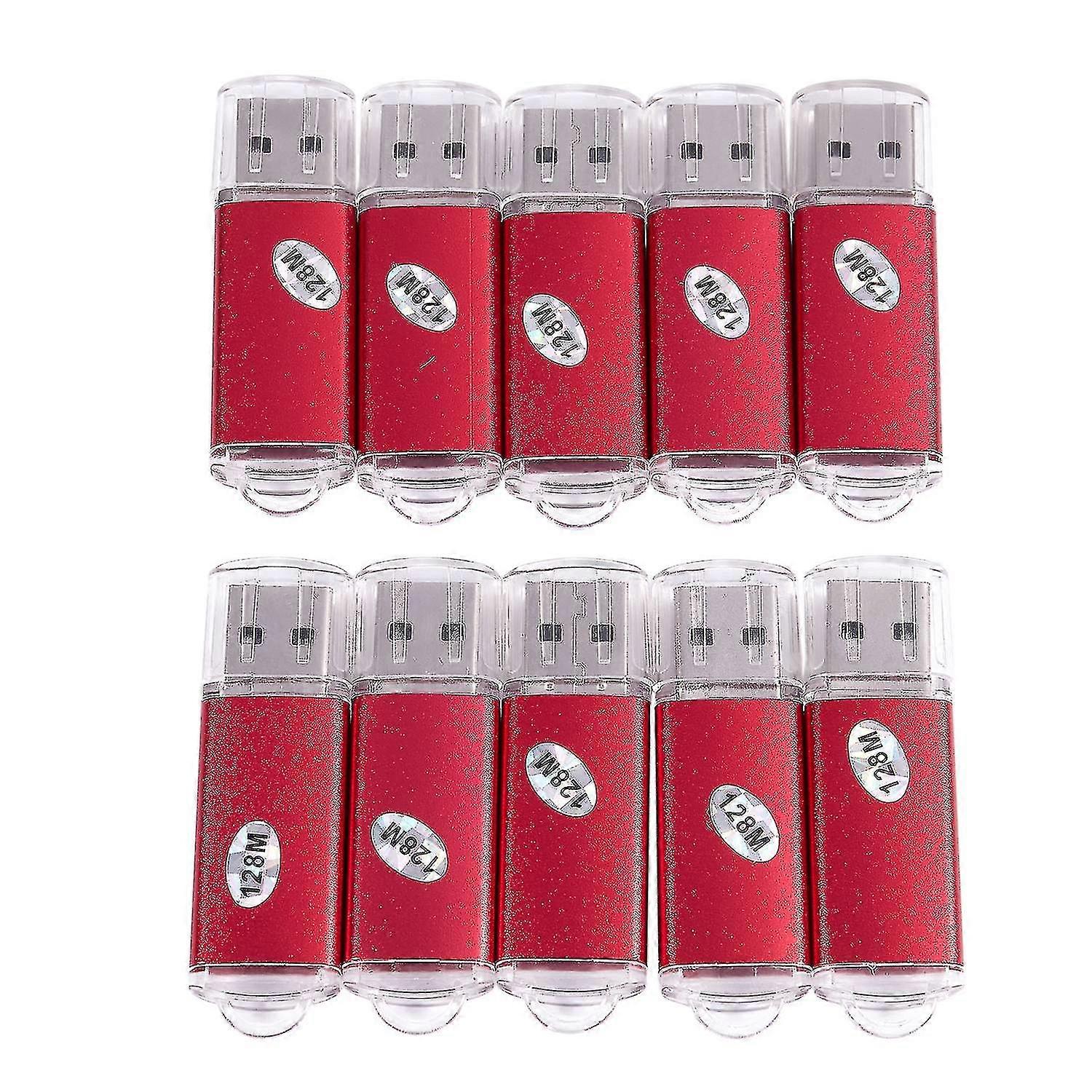10pcs Usb Flash Drive 128 Mb Key Chain Flash Memory Drive U-