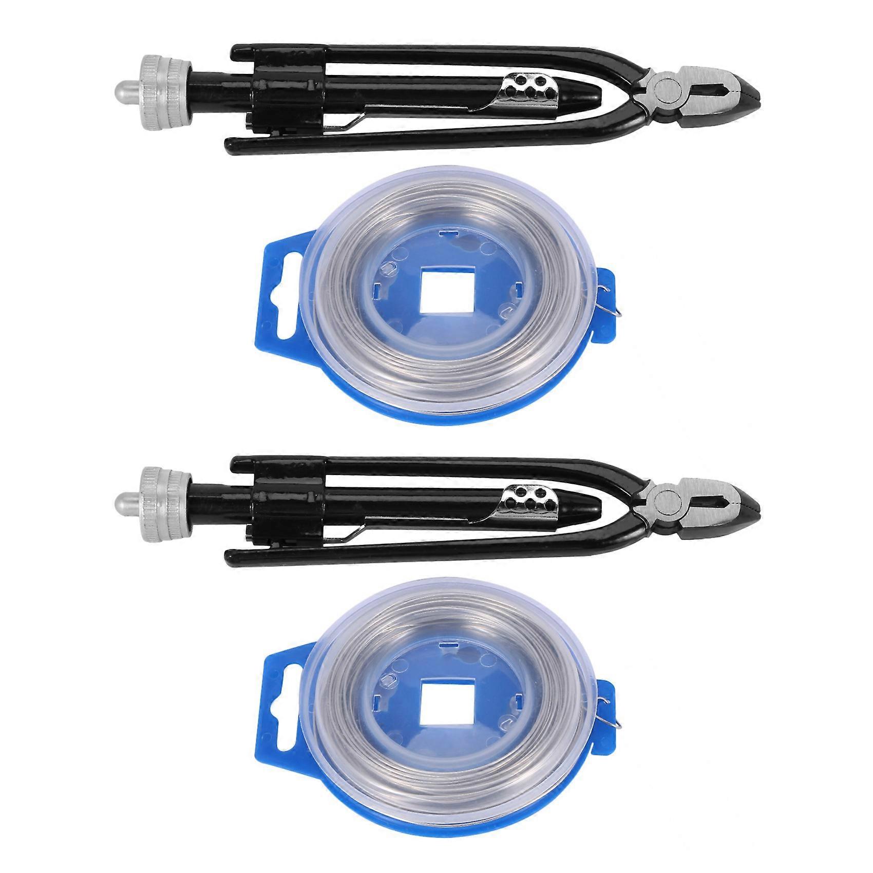 2X 6 Inch Safety Wire Twisting Twister Side Cutting Lockwire Pliers with 25 Feet Stainless Steel Wi