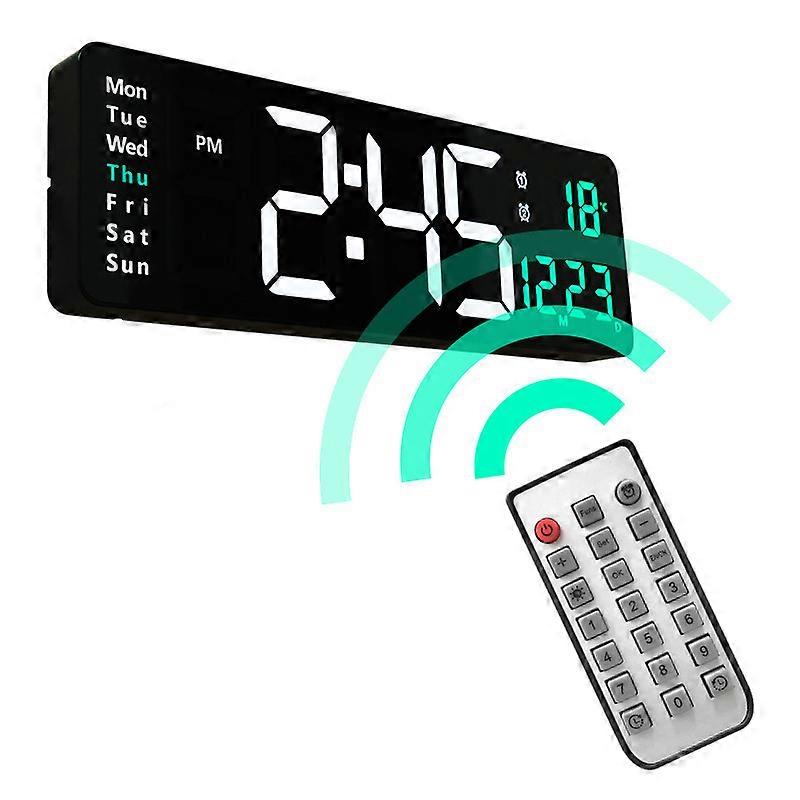 15.3 inches Large screen feature display clock Nordic digital clock simple living room wall clock led wall mounted clock