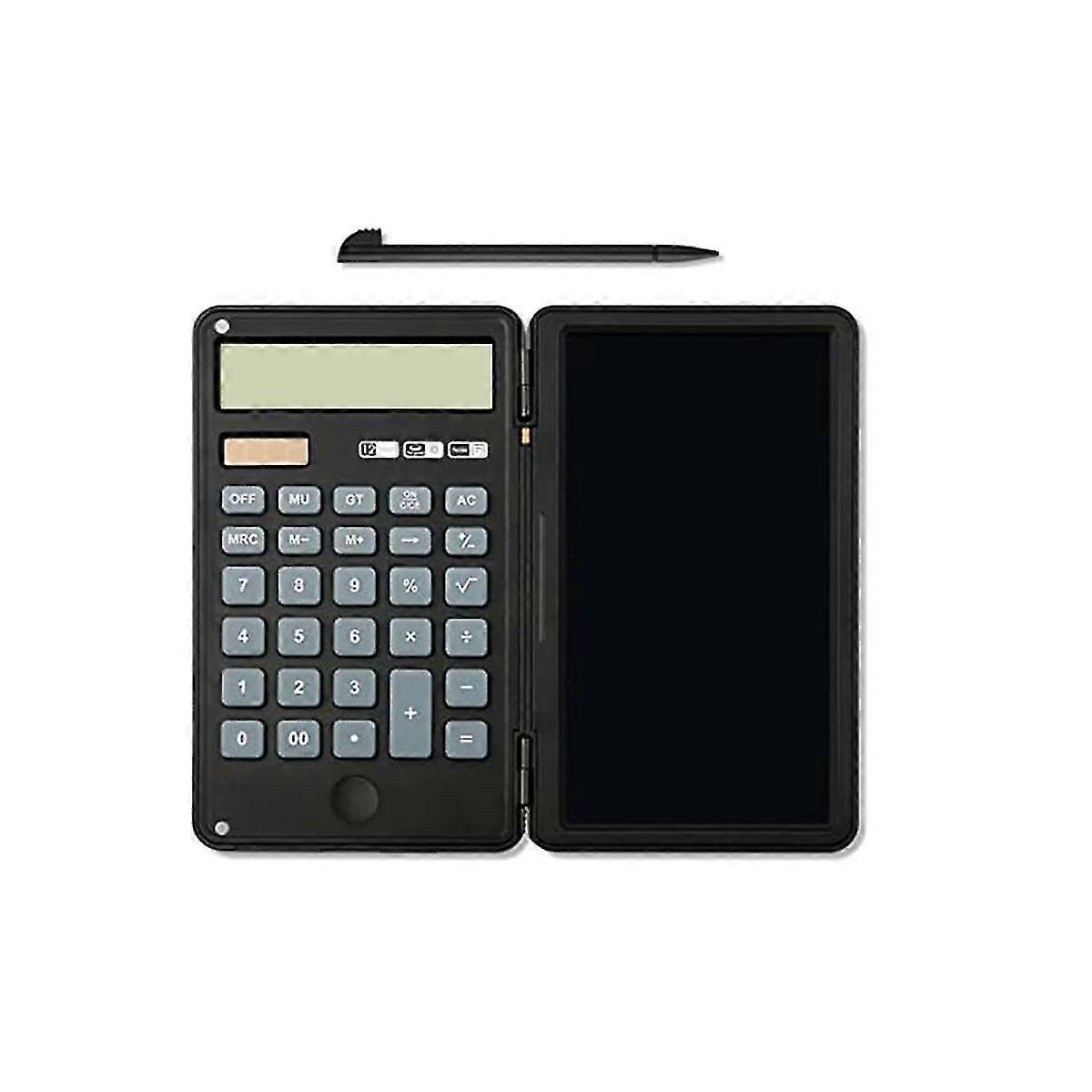Calculator,12-Digit Display Desk Calcultors with Erasable Writing Table,Solar Battery Dual Power Po