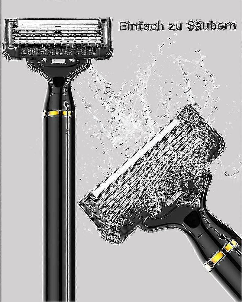 Razor - حلاقة رطبة للرجال، ماكينة حلاقة مع شفرة قابلة للتبديل + 5 شفرات حلاقة