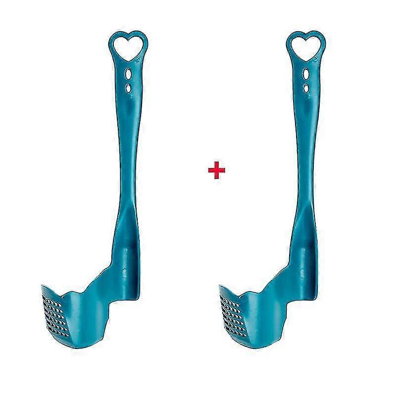 2pcs-set Rotating Spatula For Kitchen Thermomix Removing Portioning Food Multi-function Rotary Mixing(cyan)