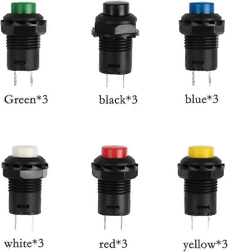 18 Pieces Diy Plastic Latch Switch Button 12Mm Mini Waterproof Button Push Butto ~