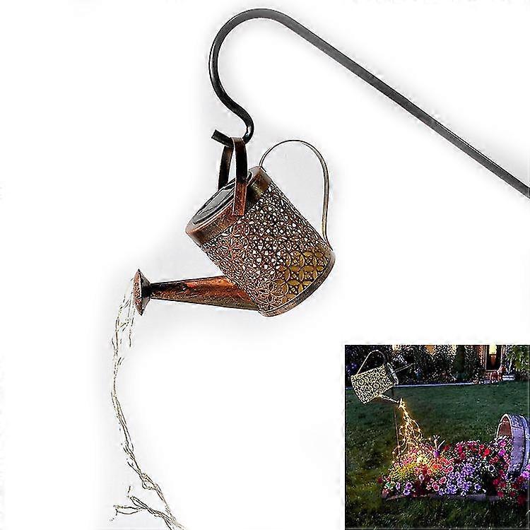 ライト付きじょうろ、大型ソーラーランタン屋外吊り下げ防水、テーブルパティオヤード小道ウォルのための装飾的なレトロな金属ソーラーガーデンライト