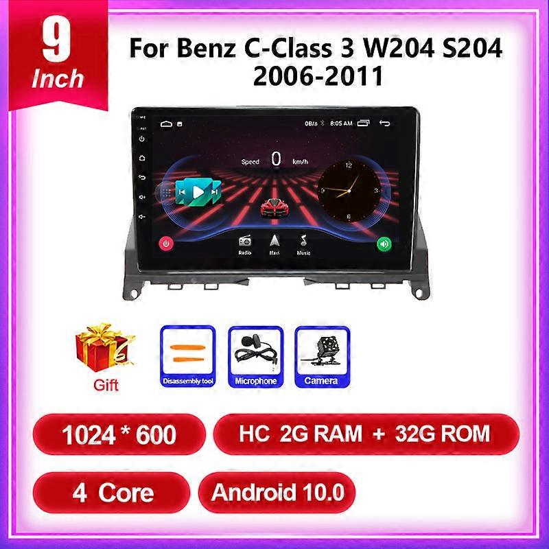 Android 12 Car Multimedia Player For Benz C-Class 3 W204 S204 2006 - 2011 Radio Navigation Stereo Carplay Autoradio GPS 8+128G