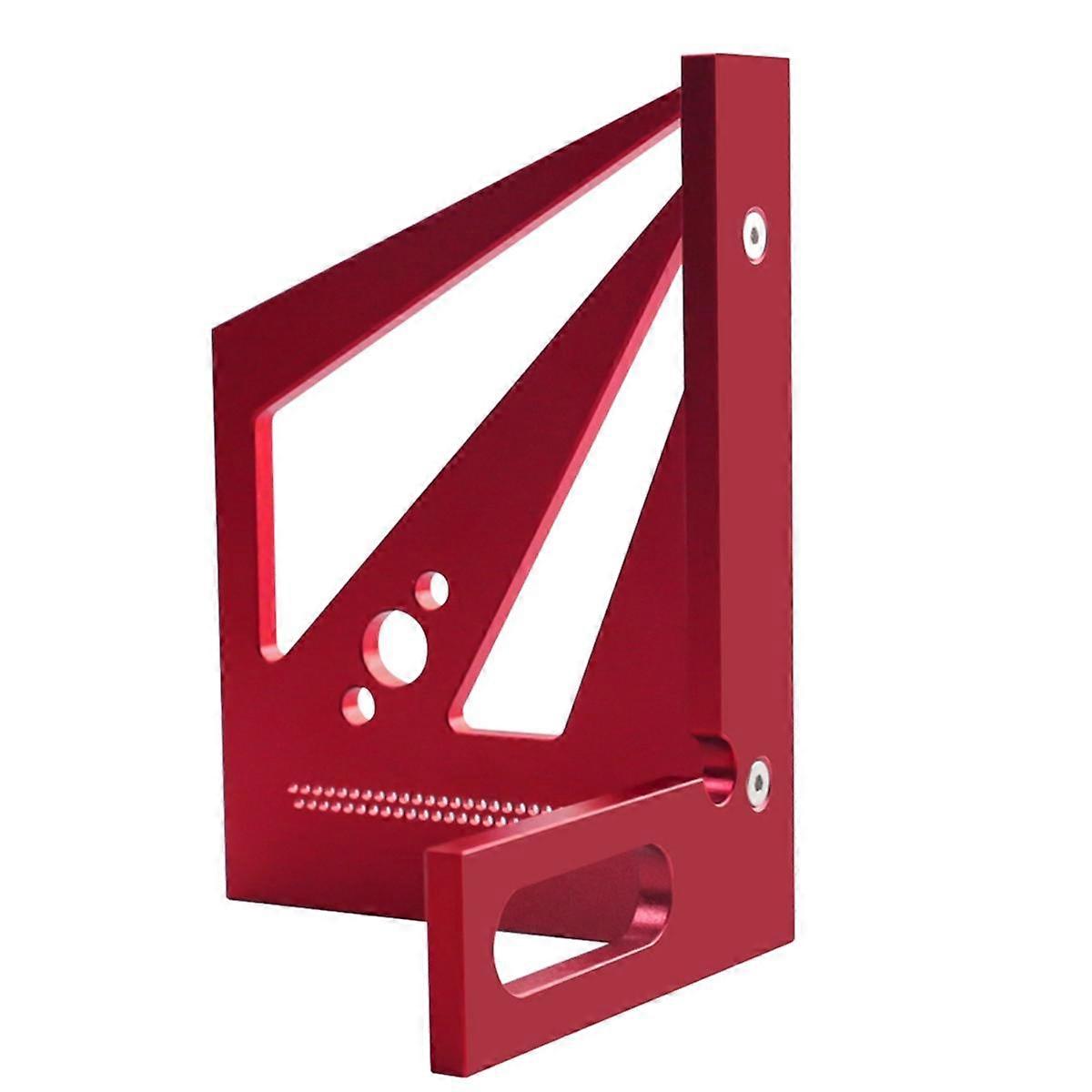 Woodworking Measuring Ruler 22.5/30/45/60/67.5Degree Square Ruler Protractor, For Carpenter Drawing-Red Metric