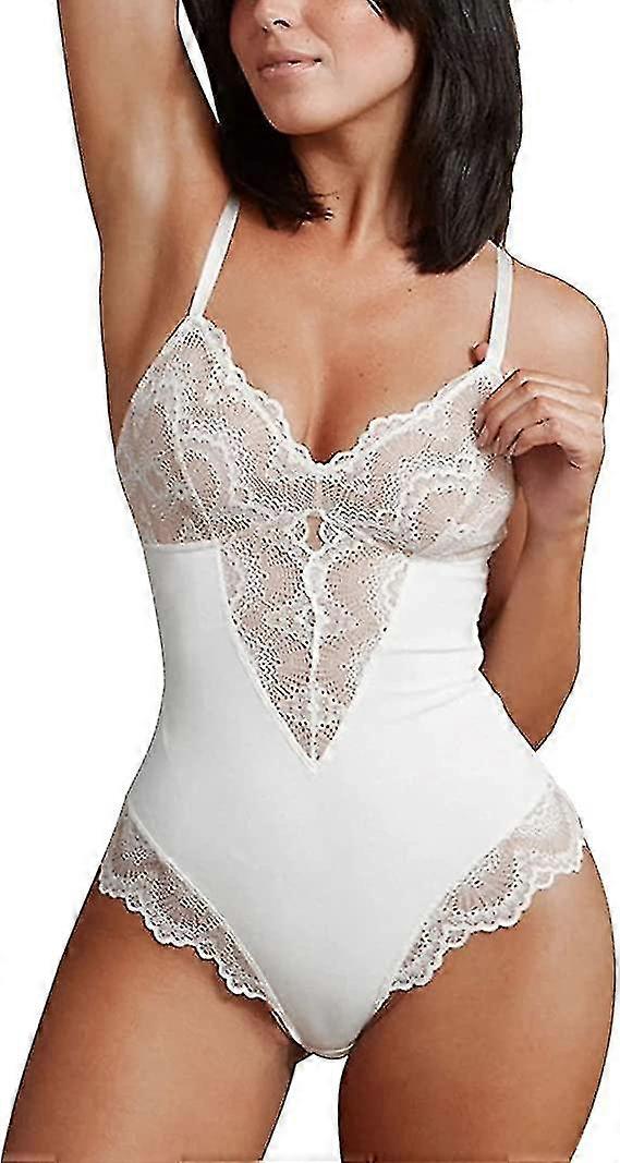 Koronkowe body dla kobiet Tummy Control Shapewear V-neck Backless Camisole Sleeveless Slimmer Tops