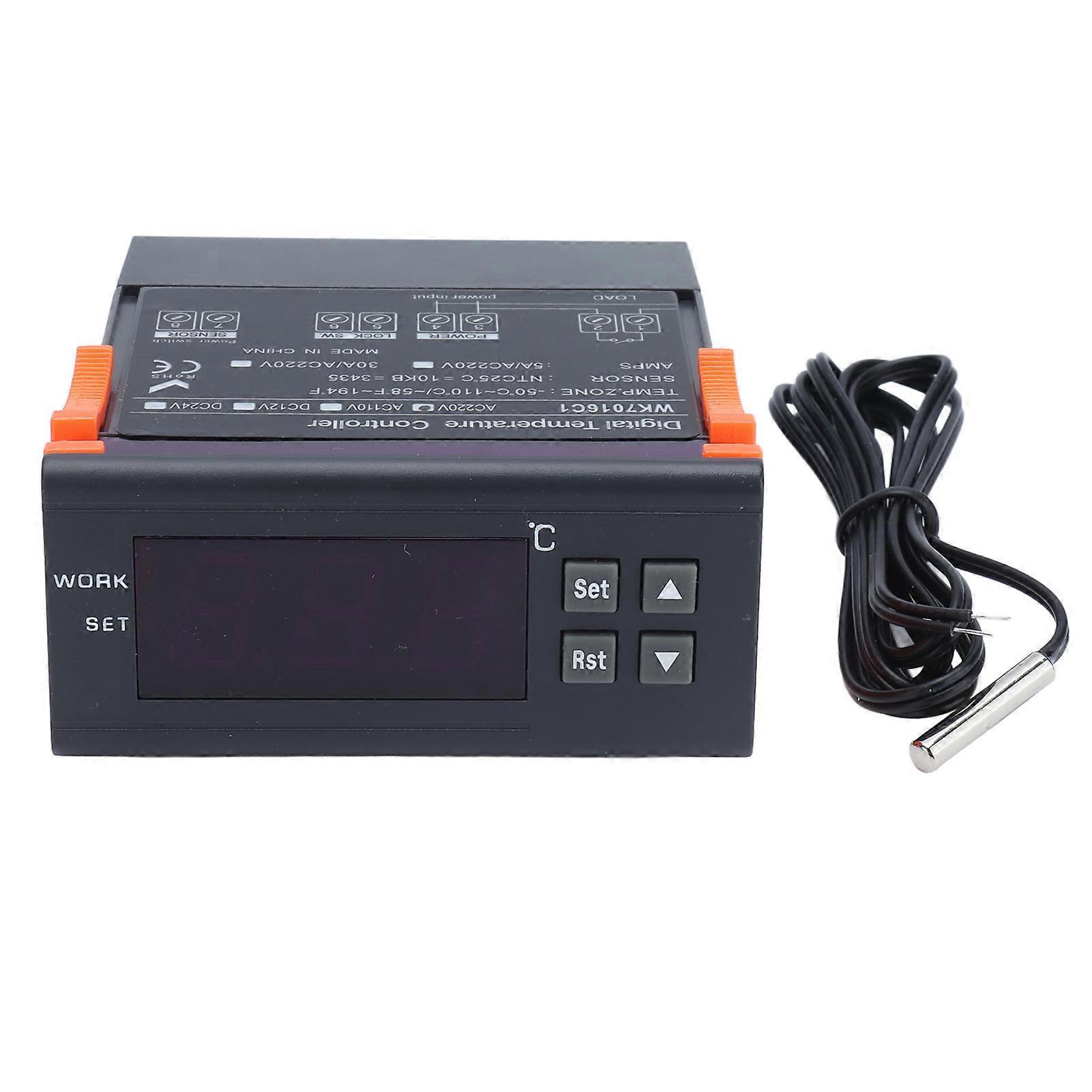 Digital Temperature Controller with LCD Display and Probe AC220V 5A