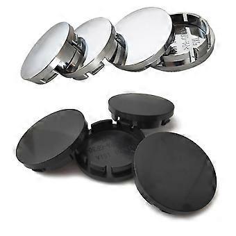 4x Universal 60mm (56mm) Silver ABS Plastic Wheel Hub Center Caps For Car Rims