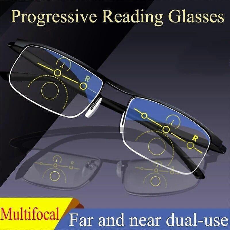 Anti-blue Light Reading Glasses Smart Zoom Progressive Multi-Focus Presbyopia