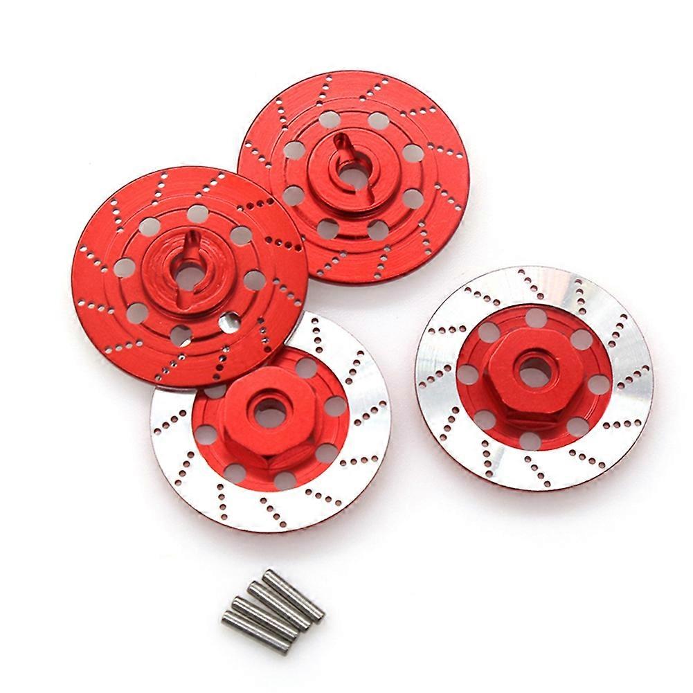 4PCS Metall Bremsscheibe Felgenbox Metall Sechskant Adapter 12mm für 1/10 Sakura D4 On-Road RC Autoteile, Rot