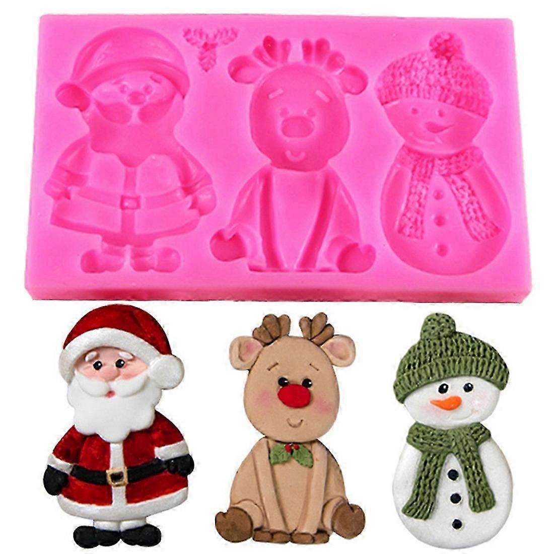 1pc Christmas Silicone Mold 3D Fondant Cookie