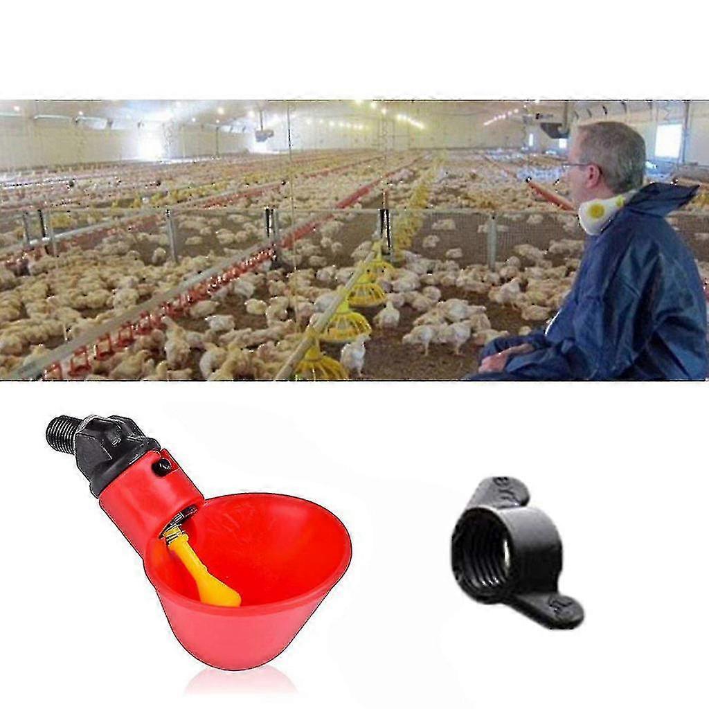 Feed Automatic Bird Coop Poultry Chicken Drinker Water Drinking Cups 15pcs