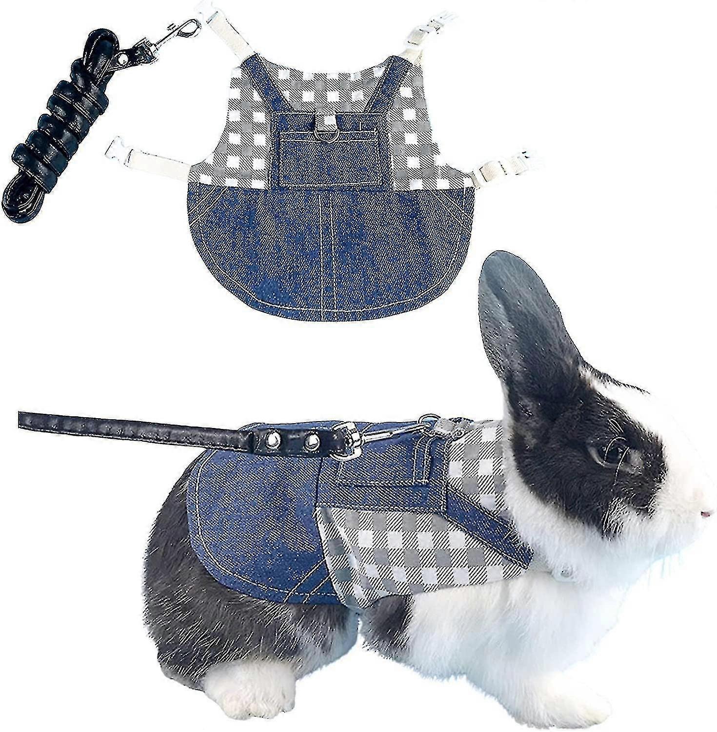 Adjustable Rabbit Harness Leash Rabbit Harness With Lead For Rabbit, Ferret, Guinea Pig, Rabbit, Ham-FCY