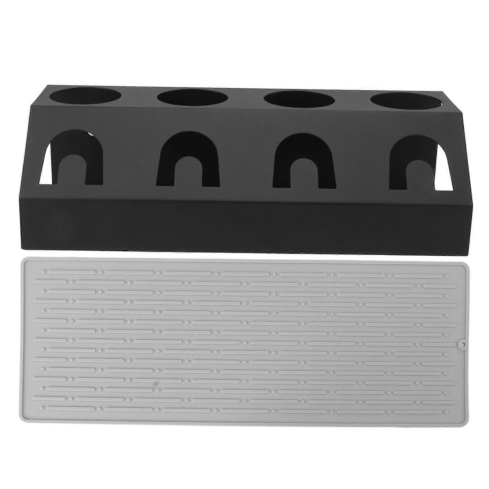 4 ثقوب زجاجة تجفيف الرف المضادة للانزلاق 4 ثقوب الحديد والسيليكون المطبخ استنزاف حامل كأس لزجاجة الصودا السوداء