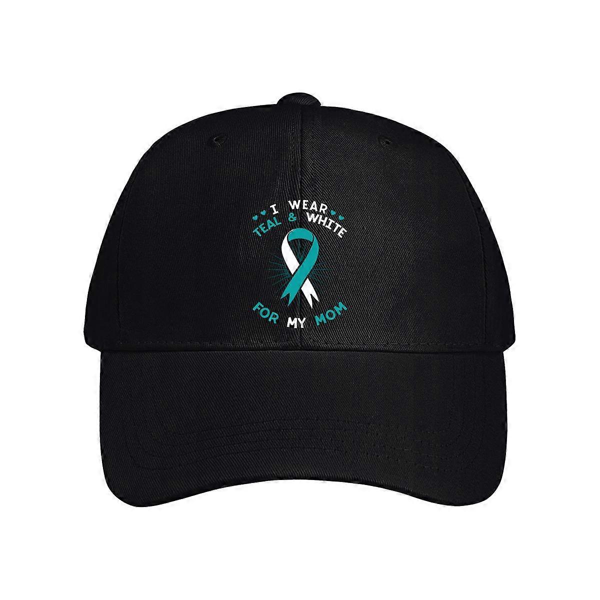 I Wear Teal & White For My Mom Baseball Cap