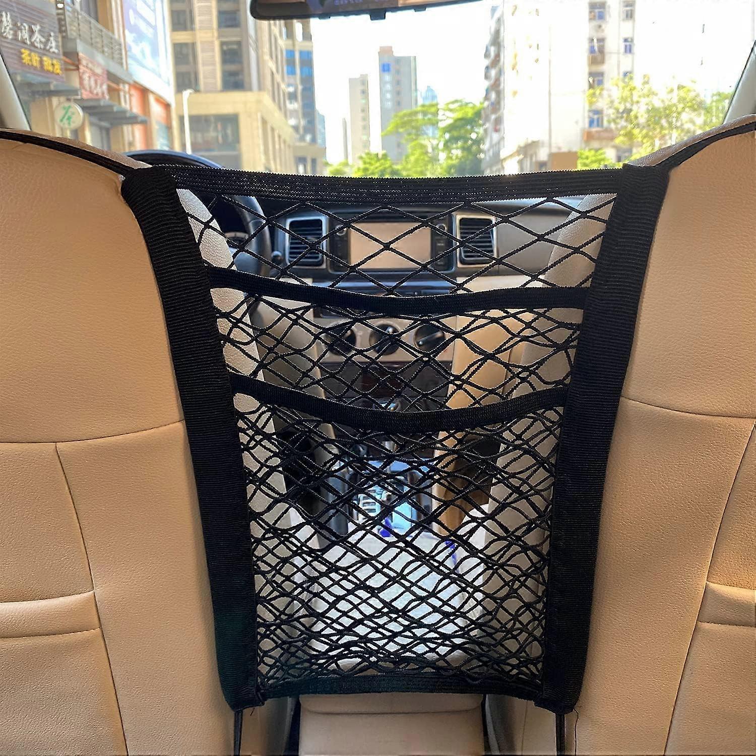 3-Layer Car Mesh Bag, Backrest Mesh Bag, Rear Child Safety Door, Luggage Tissue Holder, Driver Storage Mesh Bag